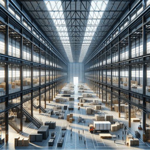 Visualize a detailed 8K resolution, hyper-realistic image of a two-story industrial warehouse interior. The warehouse should be large, able to accommodate a 100-square meter layout. The structural design must consider stability, making use of durable materials, with a clear distinction between the workspace, storage, and office areas. The lighting and ventilation systems should be appropriate for a low-light space. It follows legal permissions and adheres to safety regulations. The costs of construction should be evident with items including structural installation, interior finishing, electrical and lighting works, ventilation and heating systems, administrative permit and design fees, and other safety finishes. No depictions of babies, children, or people of any kind should be included. Ensure that there are no odd objects or backgrounds. Do not include any text overlay in other languages besides English. Avoid pixelation, distortion, low resolution, watermarks, and overexposure.