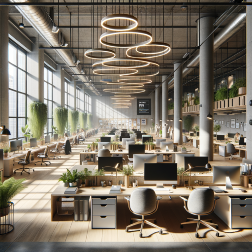 Imagine an efficient office interior design proposal depicted in fine detail, at 8K resolution, with a sense of realism and professional studio quality. This image should involve a balanced composition and well-framed setting accompanied by cinematic depth, natural lighting, and placement. The design should reflect the importance of office interior for employee productivity, with features like optimal space distribution including individual workspaces and collaborative areas, lush natural light, strategic color selections that boost focus and creativity, ergonomic furniture arrangement, design measures that minimize noise, and the integration of technology like smart boards and wireless charging pads. The proposal should also consider the introduction of natural elements such as indoor plants to enhance the ambiance. Avoid including any form of pixelation, distortion, low resolution, watermark, text overlay, or overexposure. The picture should not contain babies, children, people, or bizarre objects and backgrounds. Do not include any text in languages other than English.