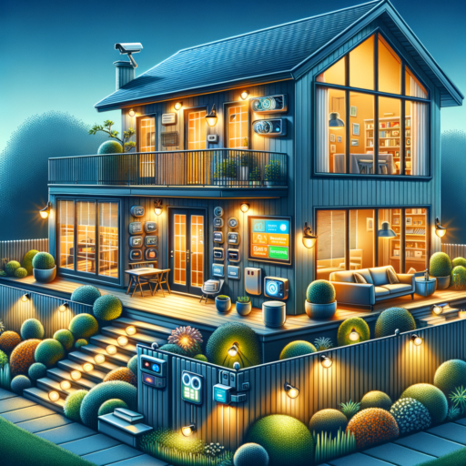Create a highly detailed, realistic 8K resolution image of riverside home interior security ideas. The picture should include elements such as windows made of reinforced glass, installed window grills, additional lock mechanisms, external lighting systems, sensor lights and well-placed bulbs. The garden and fence design should show off high fences, and low visibility plants and flowers. In addition, there should be a smart security system in place, featuring smart cameras, integrated alarm systems, secure safes and strong entrance door. The composition of the image must be balanced, with a well-framed, cinematic depth. Staples like pixelation, distortion, low resolution, watermarks, text overlays and overexposure should be avoided entirely. Ensure to exclude infants, children, and human figures from this illustration. Also, avoid incorporating unusual objects and backgrounds and refrain from including Korean or any non-English text in the image.