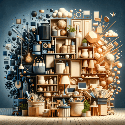 Create a detailed and fine 8K resolution artwork showcasing the concept of clever interior design material purchases within a budget, presented in a realist style with professional studio quality. The composition should maintain a balanced layout with a well-structured frame and cinematic depth. Incorporate natural lighting and arrangement for realism. Exclude babies, children, people, uncanny objects and backgrounds. Strictly avoid pixelation, distortion, low resolution, watermarks, text overlays, and excessive exposure. Include no text in any language other than English. The theme encapsulates the systematic planning of economical purchases and implementing various saving strategies for quality interior design – from comparing multiple sellers, using refurbished products and buying in bulk, to considering alternative materials and products.