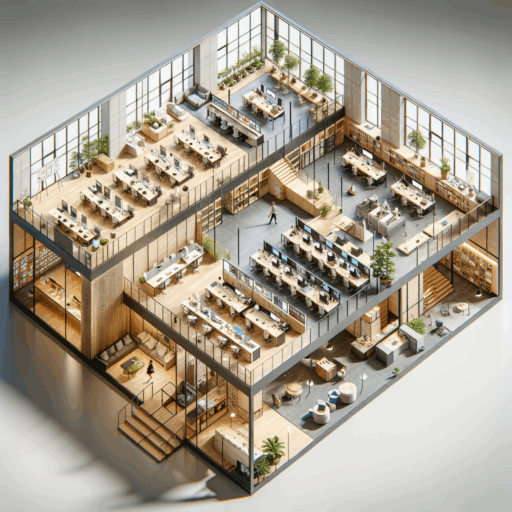 Visualize a detailed 8K resolution, realistic, and professional studio quality image of a 30-pyeong office, focusing on an evenly balanced layout. Show meticulous planning translated into efficient use of space with a clear segmentation between work areas, meeting rooms, and relaxation spaces. Include essential office furniture like desks, chairs, and storage cabinets. Enhance the room with ample natural light, geared towards elevating the satisfaction and efficiency of the employees. Avoid the inclusion of texts in languages other than English, babies, children, people, strange objects and backgrounds. Ensure there's no pixelation, distortion, low resolution, watermarks, or text overlays.