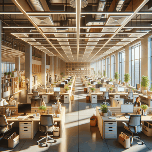 Create an extreme detailed 8k resolution image that showcases the interior of a 30-pyeong office. The image should portray a realistic and well-planned workspace understanding the important aspect of its size and use. The features should include distinct sections such as the working area, meeting room, and resting space. Highlight the importance of efficient lighting and electrical planning, along with proper furnishing like desks, chairs, and storage facilities. The layout should suggest a well-structured, professional, and balanced frame that is free from distortions, pixelations, watermarks, or excessive exposure. It is essential to not include images of babies, children, or any identifiable figure. No odd objects or backgrounds and languages other than English should feature in the image. It should strictly exclude any portrayal of humans. The image should project a comfortable and productive work environment with optimum utilization of space.